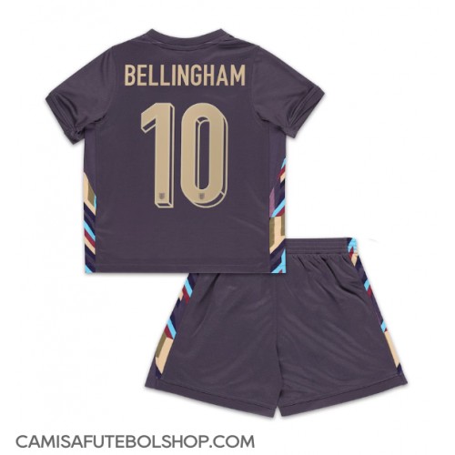 Camisa de time de futebol Inglaterra Jude Bellingham #10 Replicas 2º Equipamento Infantil Europeu 2024 Manga Curta (+ Calças curtas)